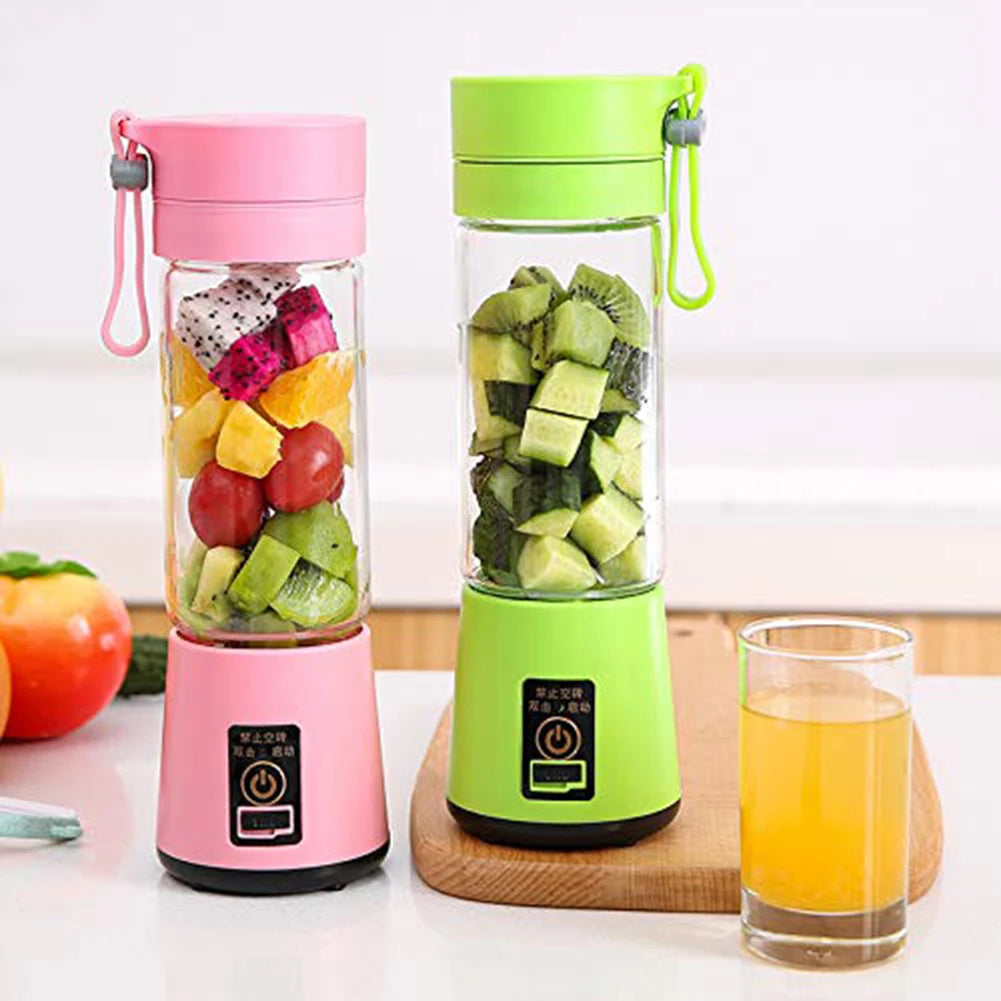 4 Blade Portable Electric Blender USB Rechargeable 500ml Juicer Cup Fruit Smoothie Maker