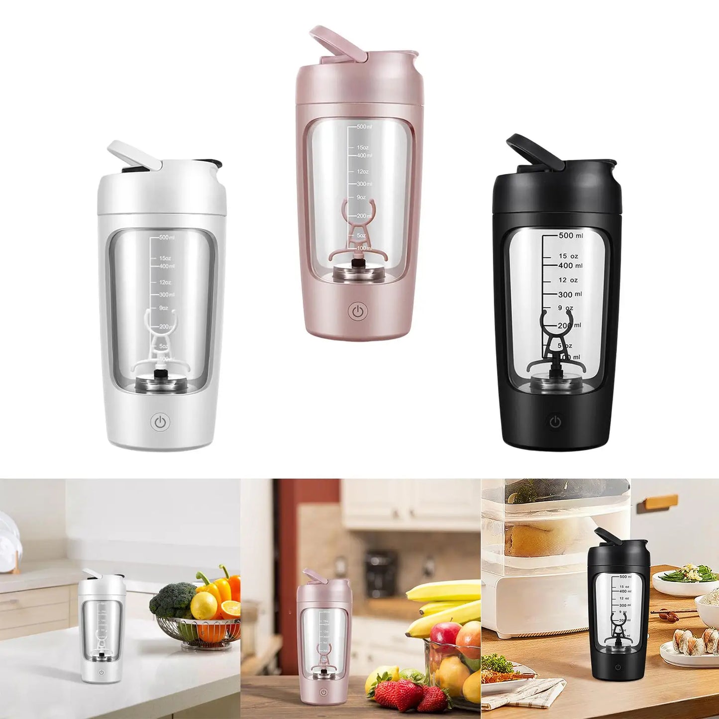 650ml Electric Protein Shaker Bottle USB Rechargeable Blender Self Stirring Bottle Mixer for Workout, Sports, and Travel