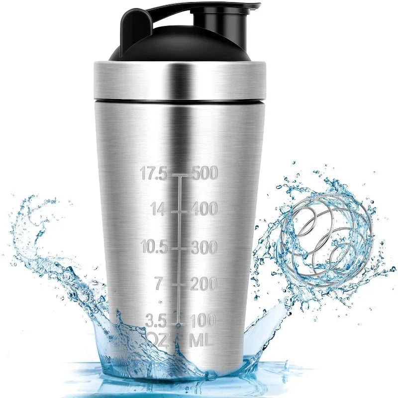 Stainless Steel Protein Powder Shaker Leak Proof Bottle 500/750ml