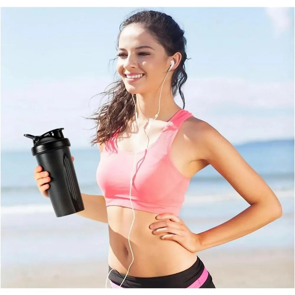 600ml Portable Protein Powder Shaker Bottle